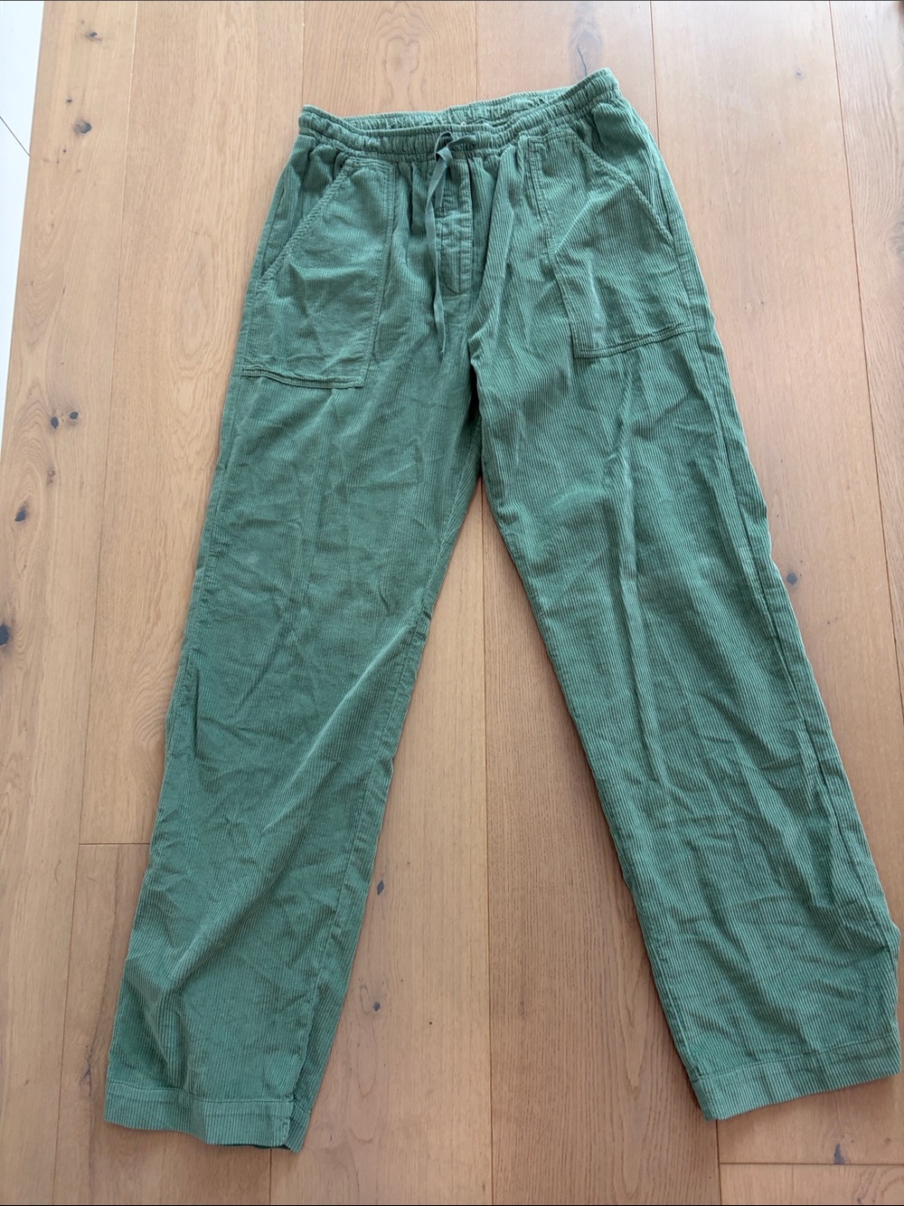 Hartford Olive Green Corduroy Drawstring Pants